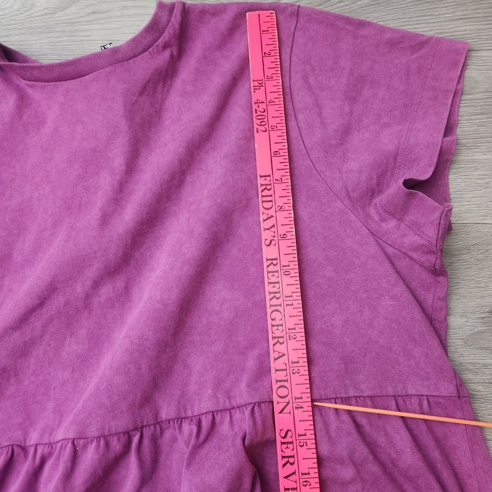 ASOS Curve Purple Maxi T Shirt Dress Size 18 Acid Wash Smock Tie Back Detail - Picture 8 of 13